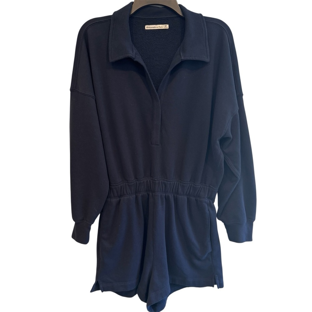 Abercrombie & Fitch Fleece Long Sleeve Shorts w/Pockets Romper Size M Petite